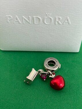 Pandora Disney Snow White's Apple & Heart Dangle Charm Sterling silver Charm